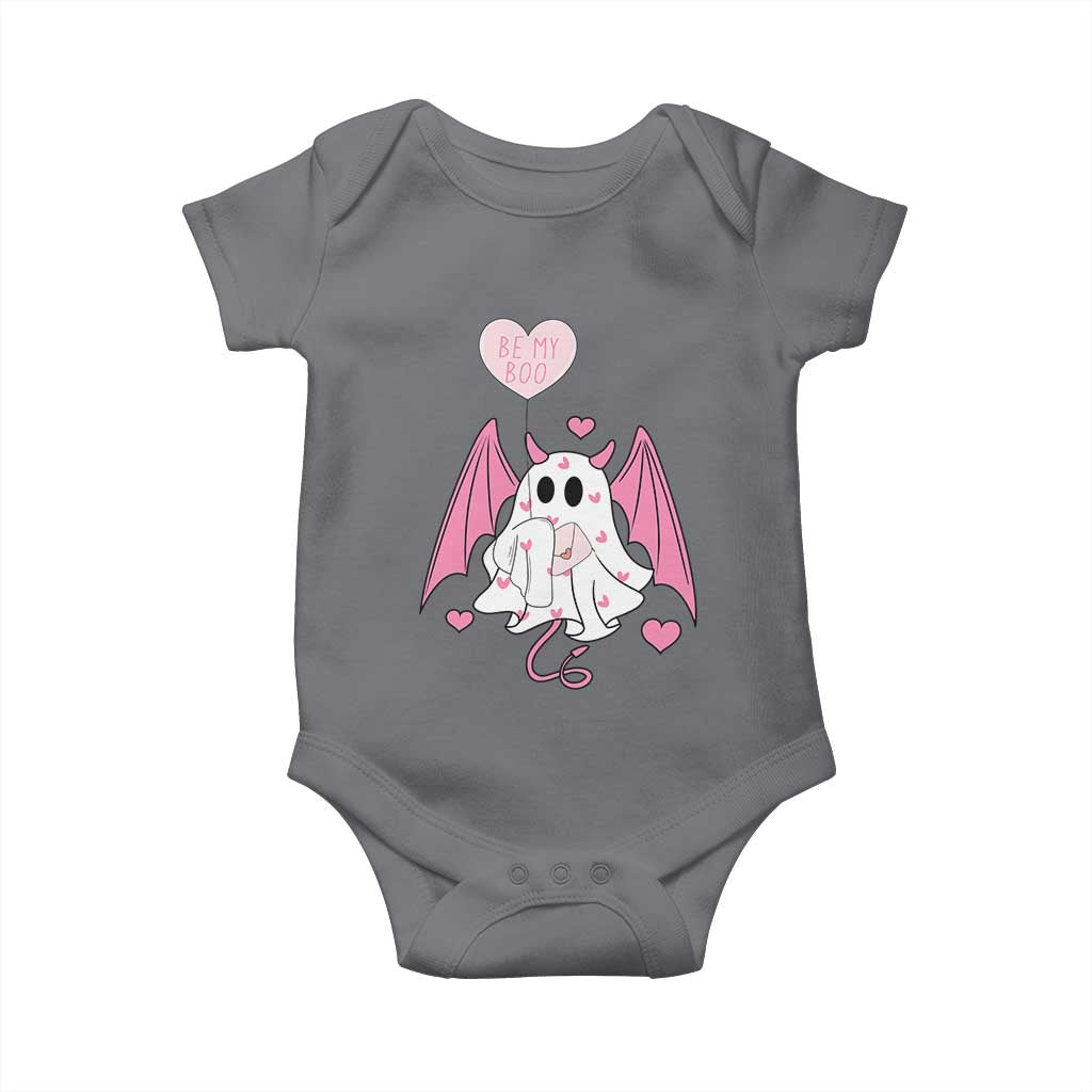 Valentines Ghost Baby Onesie Be My Boo Cute Funny TS10 Charcoal Print Your Wear