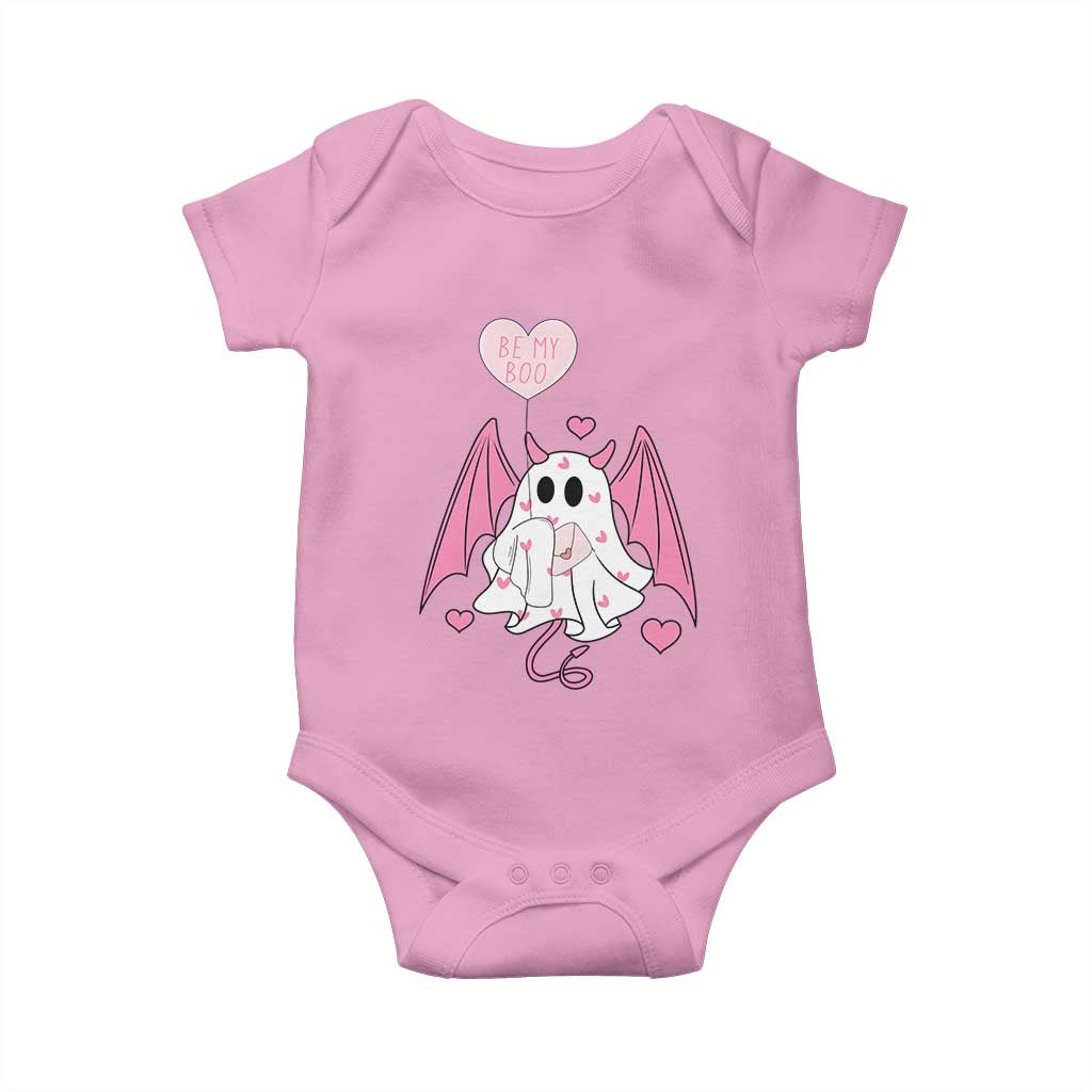 Valentines Ghost Baby Onesie Be My Boo Cute Funny TS10 Light Pink Print Your Wear