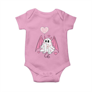 Valentines Ghost Baby Onesie Be My Boo Cute Funny TS10 Light Pink Print Your Wear