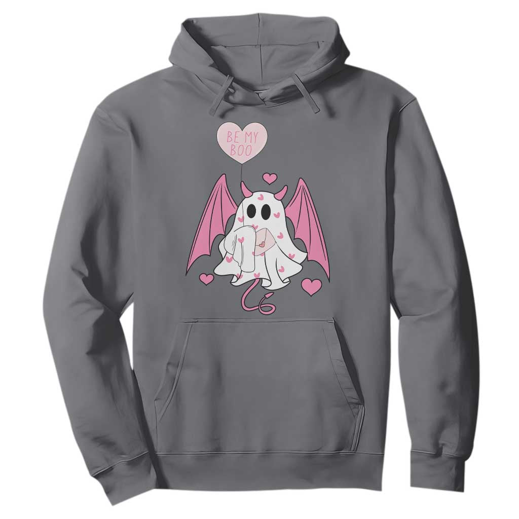 Valentines Ghost Hoodie Be My Boo Cute Funny TS10 Charcoal Print Your Wear