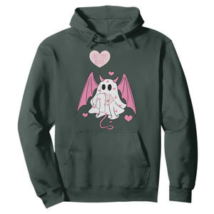 Valentines Ghost Hoodie Be My Boo Cute Funny TS10 Dark Forest Green Print Your Wear