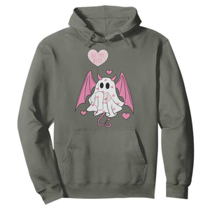 Valentines Ghost Hoodie Be My Boo Cute Funny TS10 Military Green Print Your Wear