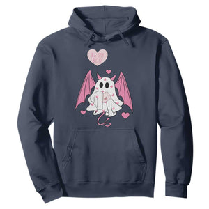 Valentines Ghost Hoodie Be My Boo Cute Funny TS10 Navy Print Your Wear