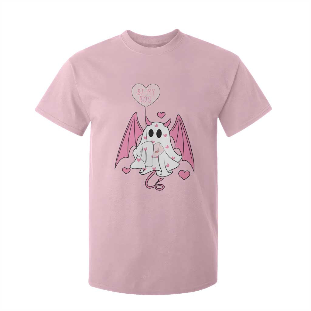 Valentines Ghost T Shirt For Kid Be My Boo Cute Funny TS10 Light Pink Print Your Wear