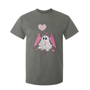 Valentines Ghost T Shirt For Kid Be My Boo Cute Funny TS10 Military Green Print Your Wear