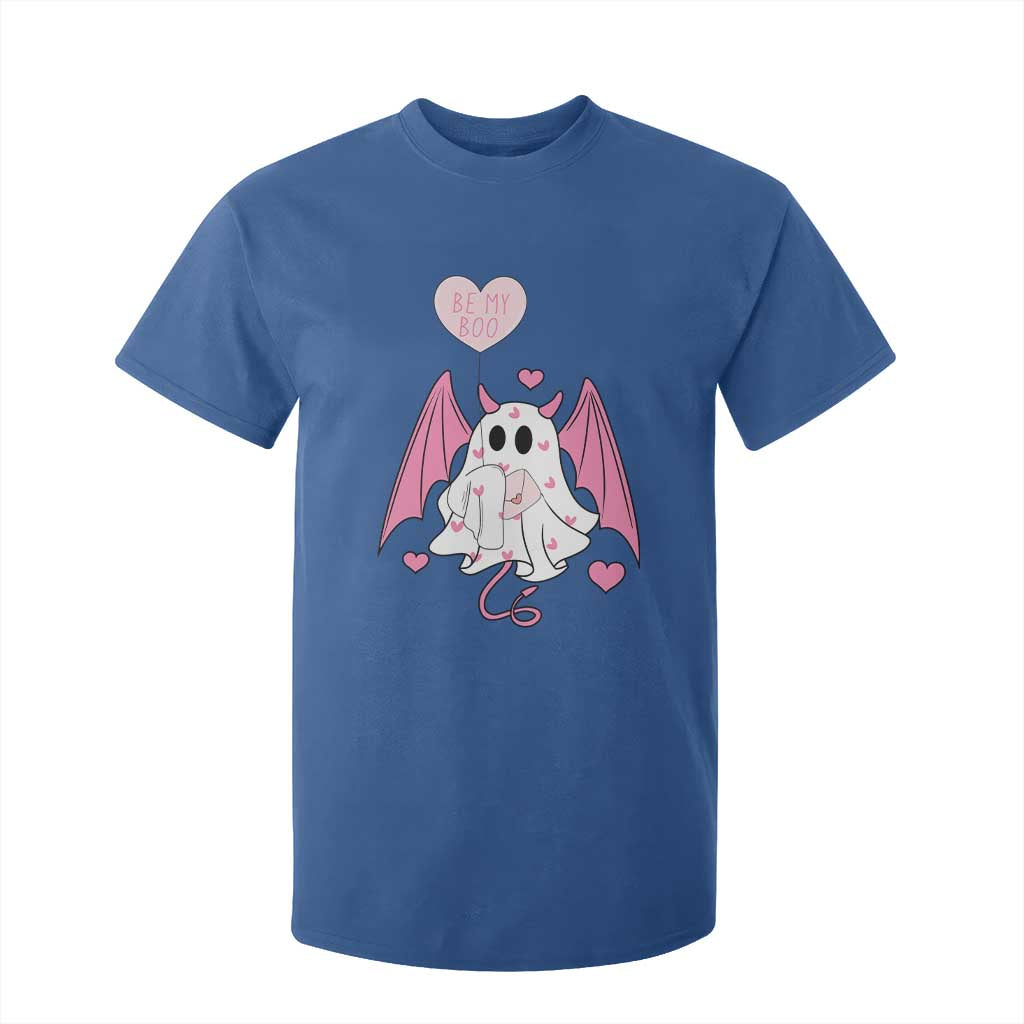Valentines Ghost T Shirt For Kid Be My Boo Cute Funny TS10 Royal Blue Print Your Wear