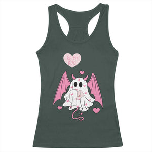 Valentines Ghost Racerback Tank Top Be My Boo Cute Funny TS10 Dark Forest Green Print Your Wear