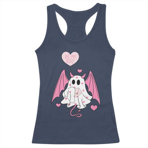 Valentines Ghost Racerback Tank Top Be My Boo Cute Funny TS10 Navy Print Your Wear