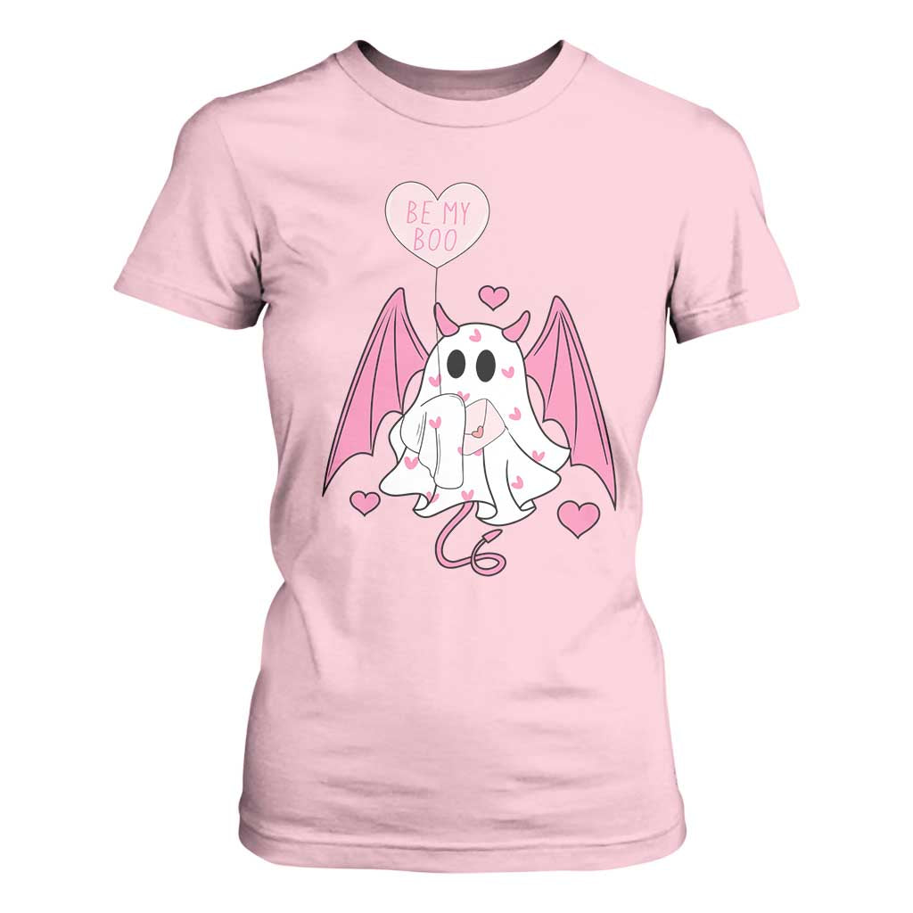 Valentines Ghost T Shirt For Women Be My Boo Cute Funny TS10 Light Pink Print Your Wear