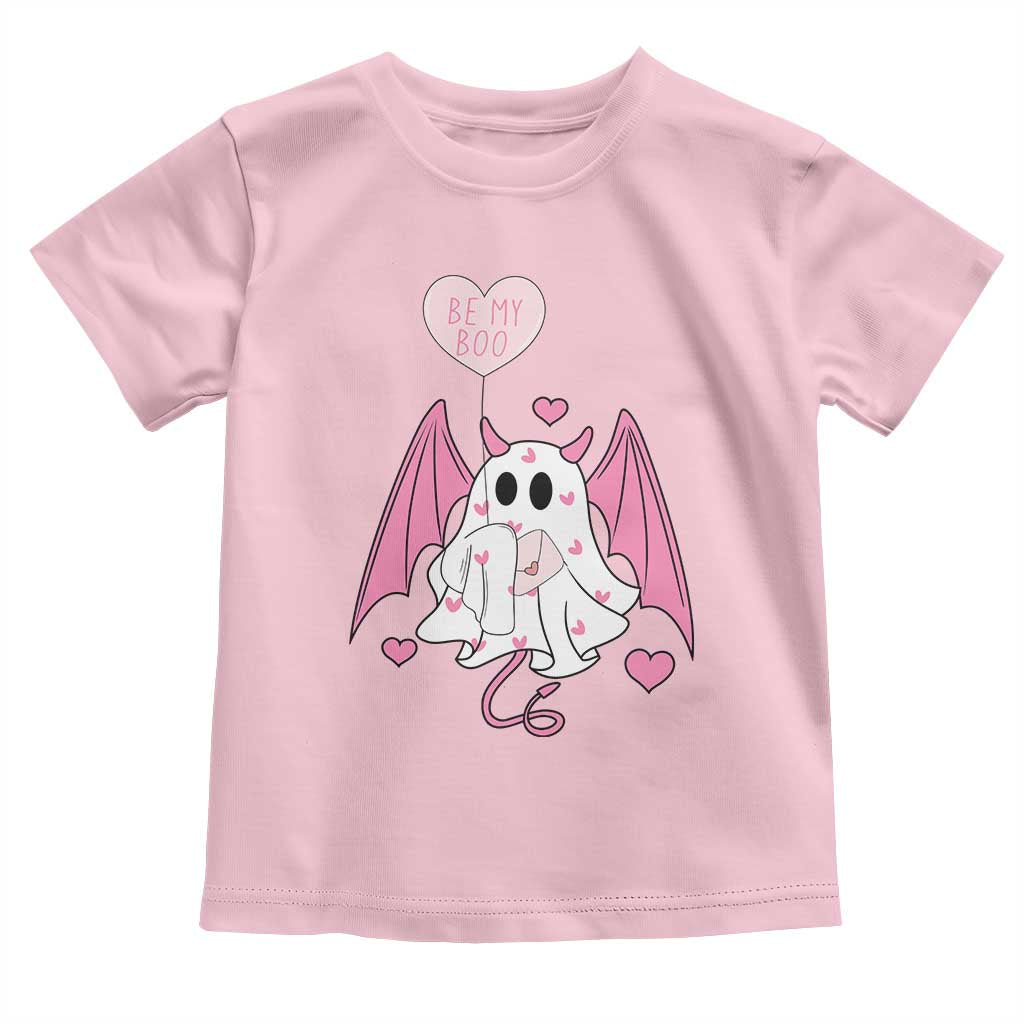 Valentines Ghost Toddler T Shirt Be My Boo Cute Funny TS10 Light Pink Print Your Wear