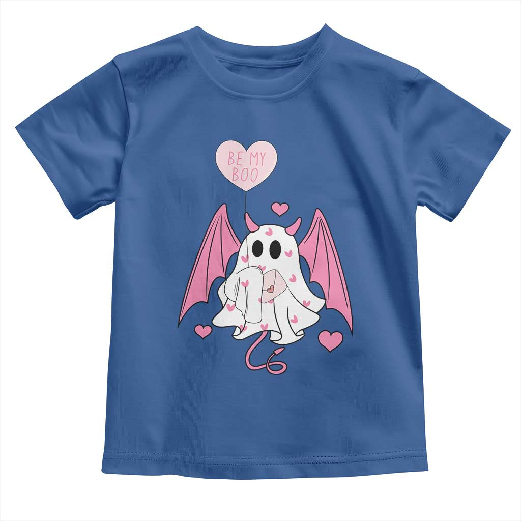 Valentines Ghost Toddler T Shirt Be My Boo Cute Funny TS10 Royal Blue Print Your Wear