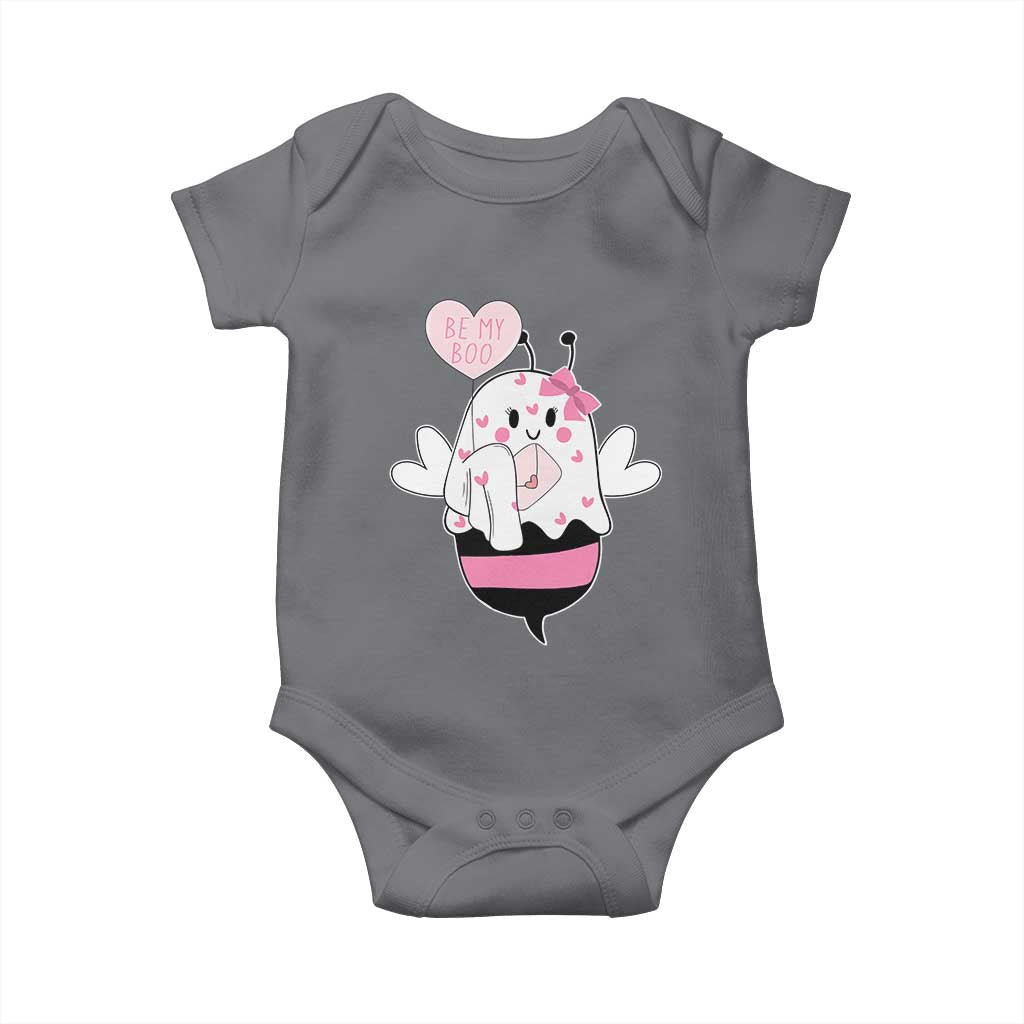 Valentines Ghost Baby Onesie Be My Boo Bee Boobee Coquette Cute Funny TS10 Charcoal Print Your Wear