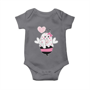 Valentines Ghost Baby Onesie Be My Boo Bee Boobee Coquette Cute Funny TS10 Charcoal Print Your Wear
