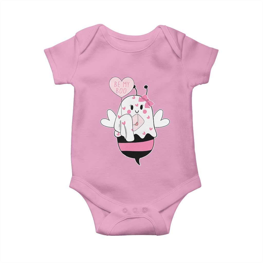 Valentines Ghost Baby Onesie Be My Boo Bee Boobee Coquette Cute Funny TS10 Light Pink Print Your Wear