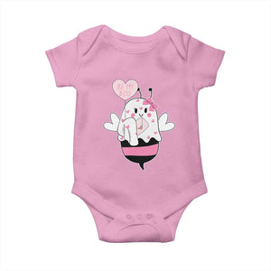 Valentines Ghost Baby Onesie Be My Boo Bee Boobee Coquette Cute Funny TS10 Light Pink Print Your Wear