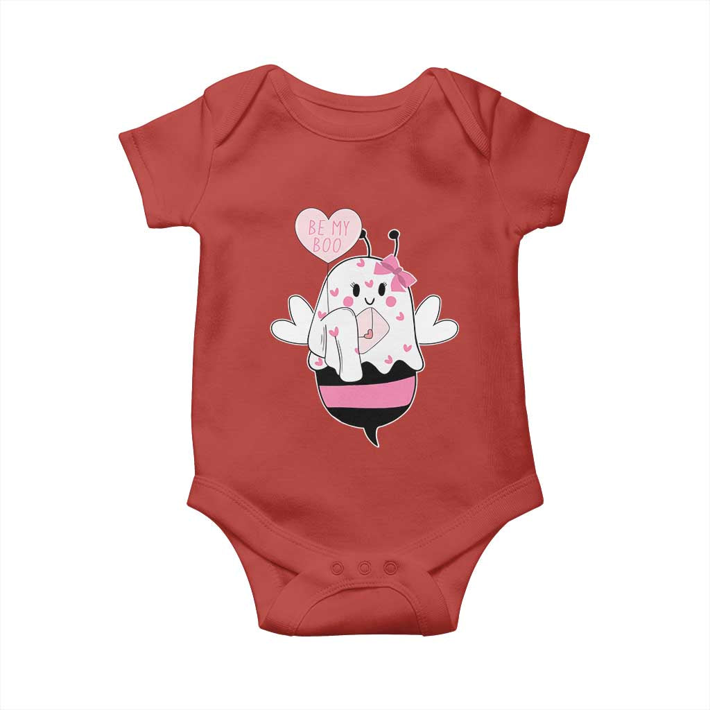 Valentines Ghost Baby Onesie Be My Boo Bee Boobee Coquette Cute Funny TS10 Red Print Your Wear