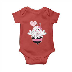 Valentines Ghost Baby Onesie Be My Boo Bee Boobee Coquette Cute Funny TS10 Red Print Your Wear