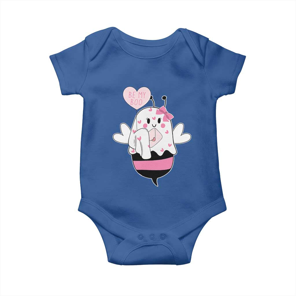 Valentines Ghost Baby Onesie Be My Boo Bee Boobee Coquette Cute Funny TS10 Royal Blue Print Your Wear