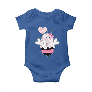 Valentines Ghost Baby Onesie Be My Boo Bee Boobee Coquette Cute Funny TS10 Royal Blue Print Your Wear