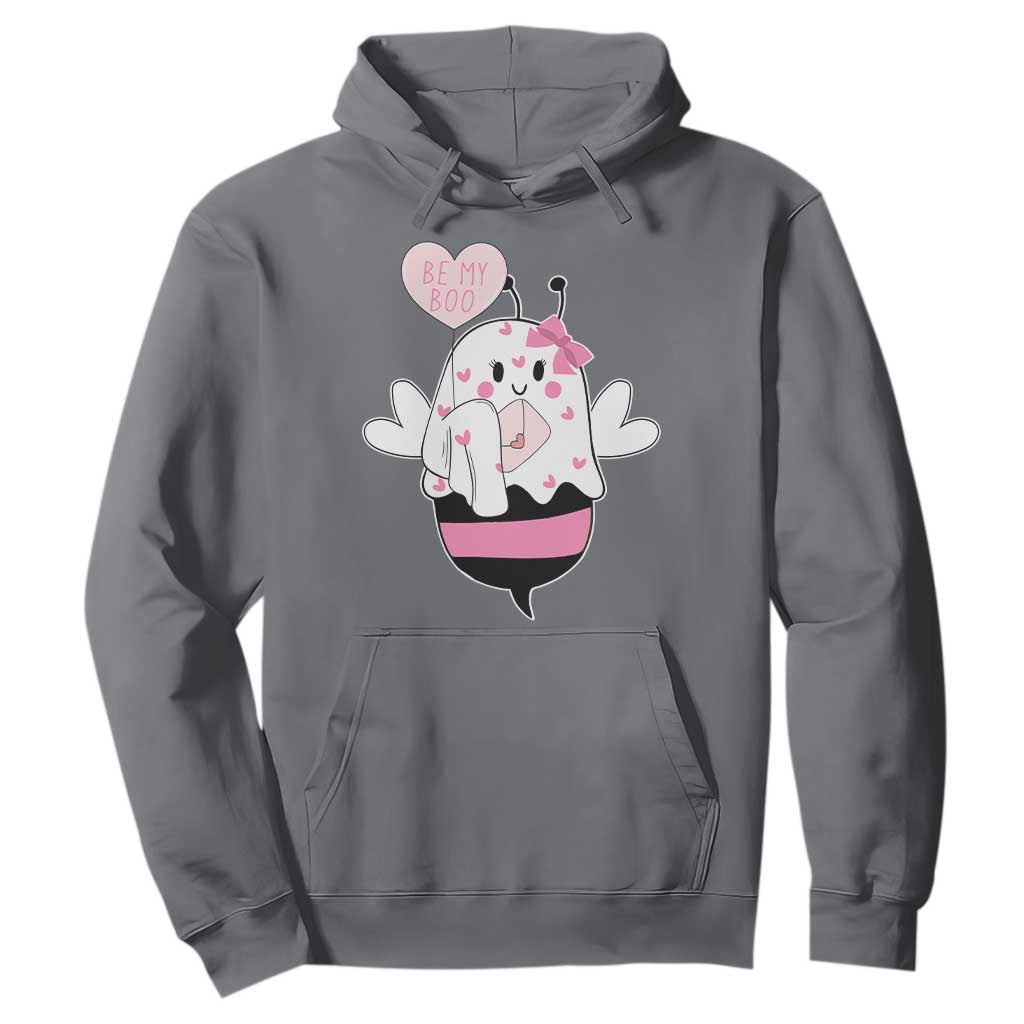 Valentines Ghost Hoodie Be My Boo Bee Boobee Coquette Cute Funny TS10 Charcoal Print Your Wear