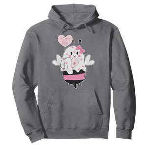 Valentines Ghost Hoodie Be My Boo Bee Boobee Coquette Cute Funny TS10 Charcoal Print Your Wear