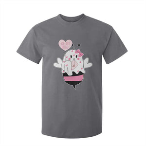 Valentines Ghost T Shirt For Kid Be My Boo Bee Boobee Coquette Cute Funny TS10 Charcoal Print Your Wear