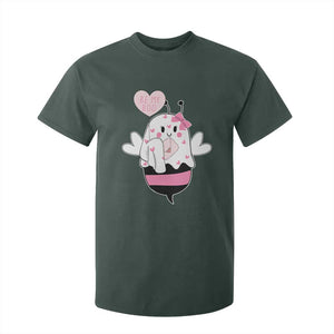 Valentines Ghost T Shirt For Kid Be My Boo Bee Boobee Coquette Cute Funny TS10 Dark Forest Green Print Your Wear