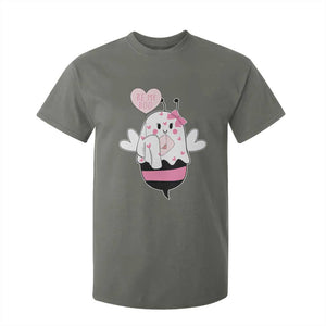 Valentines Ghost T Shirt For Kid Be My Boo Bee Boobee Coquette Cute Funny TS10 Military Green Print Your Wear