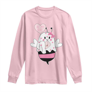 Valentines Ghost Long Sleeve Shirt Be My Boo Bee Boobee Coquette Cute Funny TS10 Light Pink Print Your Wear