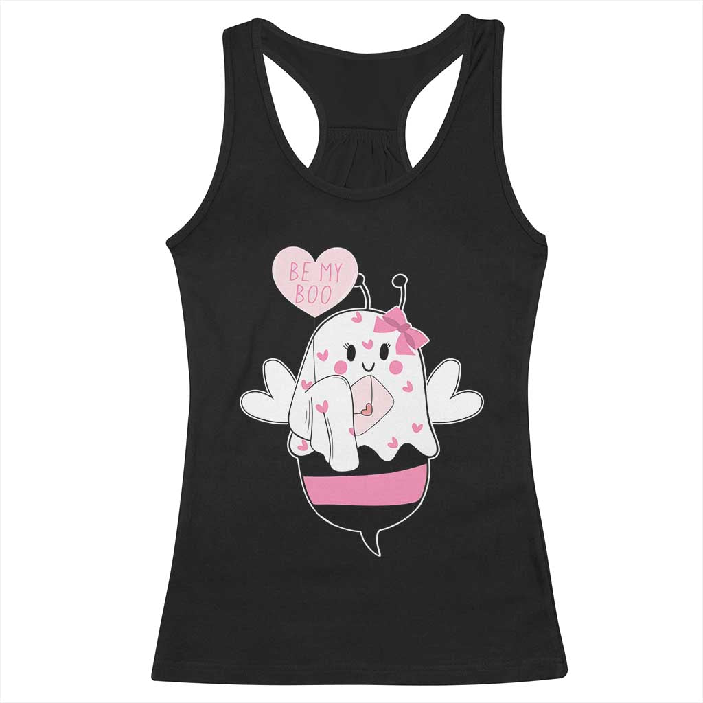 Valentines Ghost Racerback Tank Top Be My Boo Bee Boobee Coquette Cute Funny TS10 Black Print Your Wear