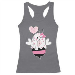 Valentines Ghost Racerback Tank Top Be My Boo Bee Boobee Coquette Cute Funny TS10 Charcoal Print Your Wear