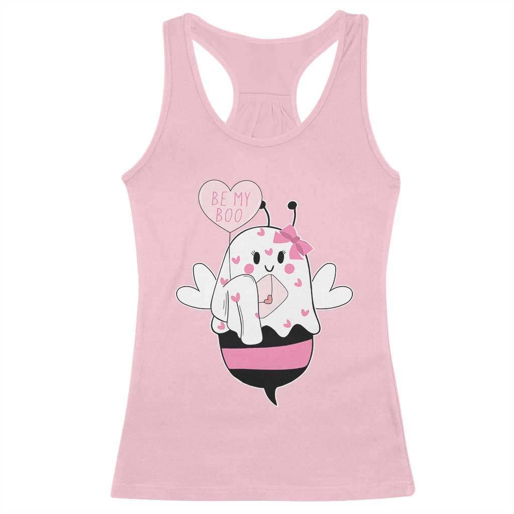 Valentines Ghost Racerback Tank Top Be My Boo Bee Boobee Coquette Cute Funny TS10 Light Pink Print Your Wear