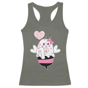 Valentines Ghost Racerback Tank Top Be My Boo Bee Boobee Coquette Cute Funny TS10 Military Green Print Your Wear