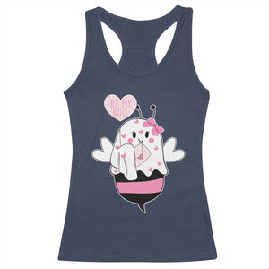 Valentines Ghost Racerback Tank Top Be My Boo Bee Boobee Coquette Cute Funny TS10 Navy Print Your Wear