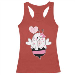 Valentines Ghost Racerback Tank Top Be My Boo Bee Boobee Coquette Cute Funny TS10 Red Print Your Wear