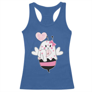 Valentines Ghost Racerback Tank Top Be My Boo Bee Boobee Coquette Cute Funny TS10 Royal Blue Print Your Wear