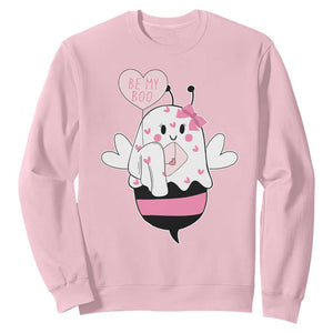 Valentines Ghost Sweatshirt Be My Boo Bee Boobee Coquette Cute Funny TS10 Light Pink Print Your Wear