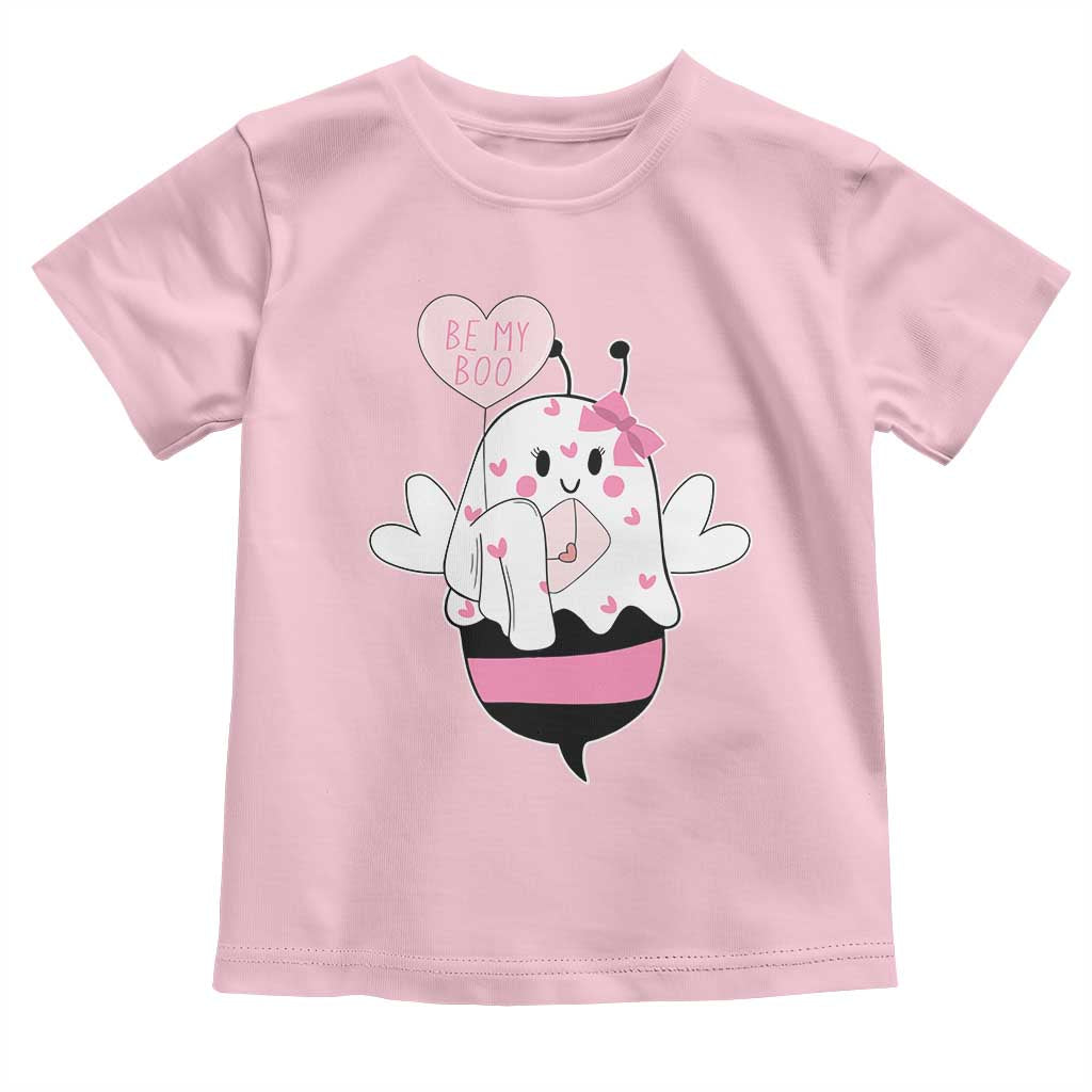 Valentines Ghost Toddler T Shirt Be My Boo Bee Boobee Coquette Cute Funny TS10 Light Pink Print Your Wear