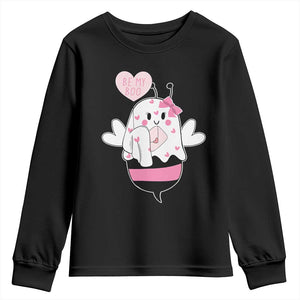 Valentines Ghost Youth Sweatshirt Be My Boo Bee Boobee Coquette Cute Funny TS10 Black Print Your Wear