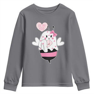 Valentines Ghost Youth Sweatshirt Be My Boo Bee Boobee Coquette Cute Funny TS10 Charcoal Print Your Wear