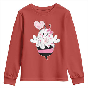 Valentines Ghost Youth Sweatshirt Be My Boo Bee Boobee Coquette Cute Funny TS10 Red Print Your Wear