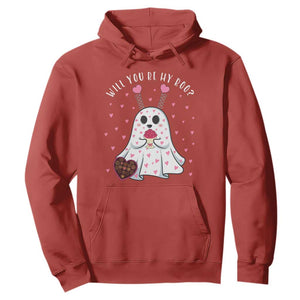 Valentines Ghost Hoodie Will You Be My Boo Cute Funny TS10 Red Print Your Wear
