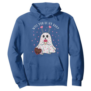Valentines Ghost Hoodie Will You Be My Boo Cute Funny TS10 Royal Blue Print Your Wear