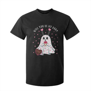 Valentines Ghost T Shirt For Kid Will You Be My Boo Cute Funny TS10 Black Print Your Wear