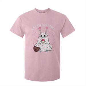 Valentines Ghost T Shirt For Kid Will You Be My Boo Cute Funny TS10 Light Pink Print Your Wear