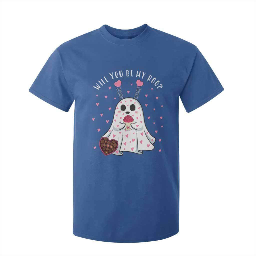 Valentines Ghost T Shirt For Kid Will You Be My Boo Cute Funny TS10 Royal Blue Print Your Wear