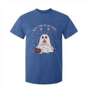 Valentines Ghost T Shirt For Kid Will You Be My Boo Cute Funny TS10 Royal Blue Print Your Wear
