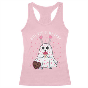 Valentines Ghost Racerback Tank Top Will You Be My Boo Cute Funny TS10 Light Pink Print Your Wear