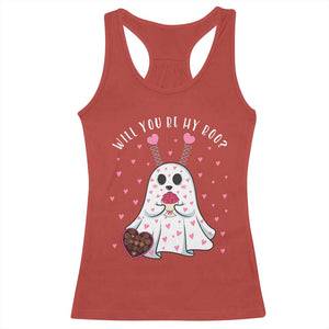 Valentines Ghost Racerback Tank Top Will You Be My Boo Cute Funny TS10 Red Print Your Wear