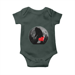 Bigfoot Heart Valentines Day Baby Onesie Funny Valentine Sasquatch Lovers TS10 Print Your Wear